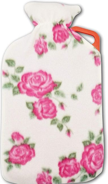 Life Hot water bottle with Handle, Floral cover Cream Nak Health and Beauty