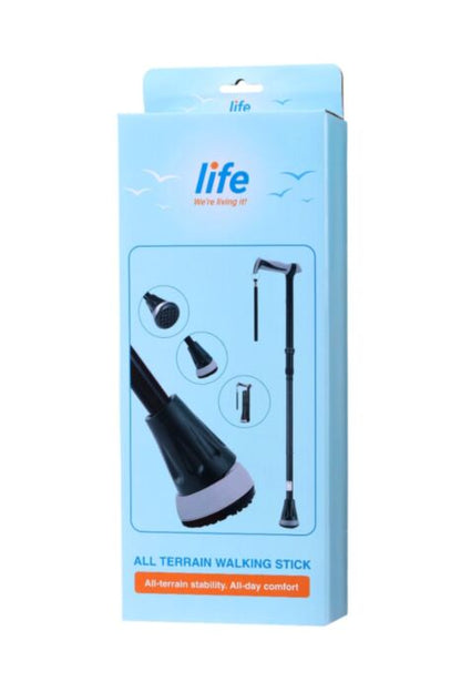 *New* Life All Terrain Ergonomic Grip Walking Stick Nak Health and Beauty