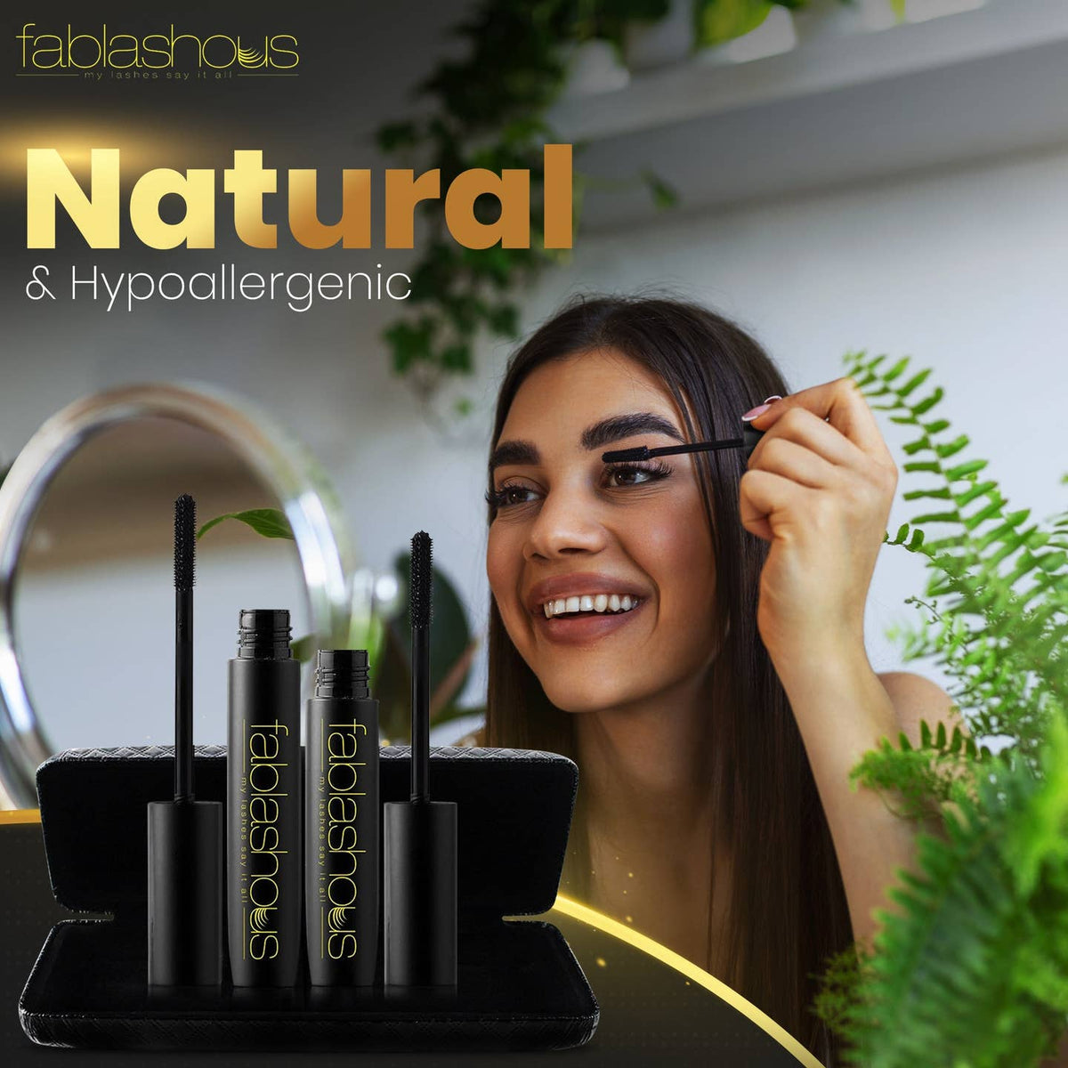 Fablashous 3D Thickening and Lengthening Black Natural Green Tea Fibre Lash Mascara Nak Health and Beauty