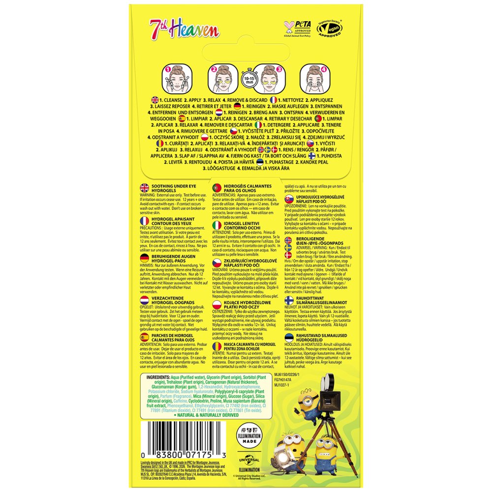 MINIONS BANANA COOLING UNDER EYE HYDROGELS Nak Health and Beauty