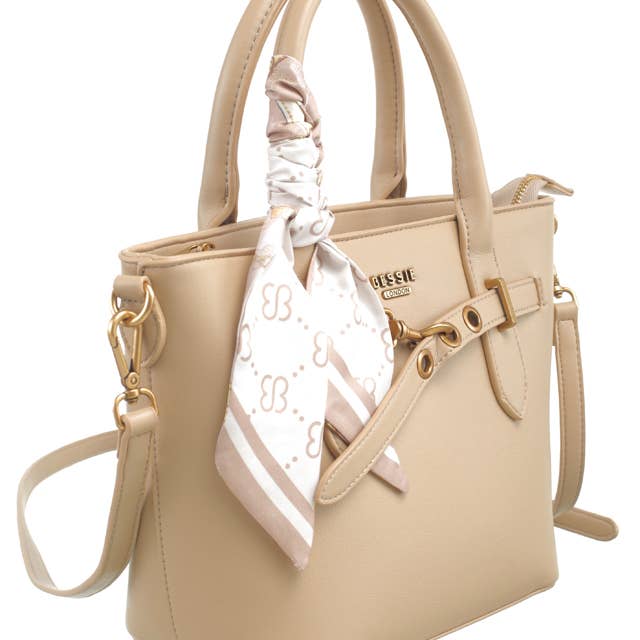 Structured Pebbled Tote with Scarf Nak Health and Beauty