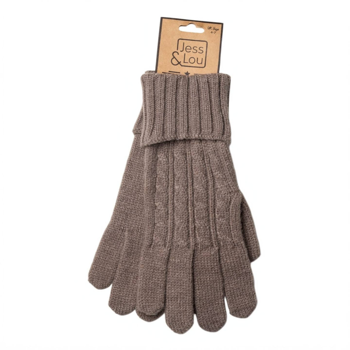 Jess & Lou Cappuccino Cosy Cable Knit Gloves GL2112 Nak Health and Beauty