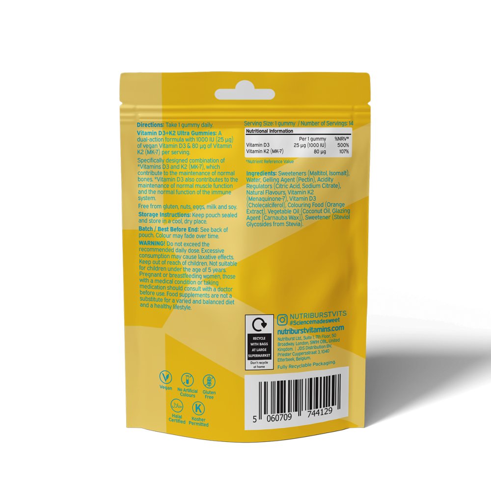 D3+K2 ULTRA POUCH - HEALTHY BONES & MUSCLES Nak Health and Beauty