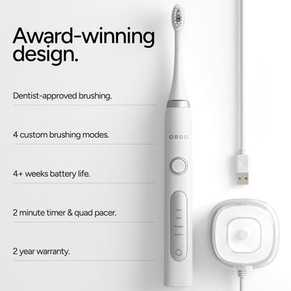 Ordo Sonic+ ELECTRIC TOOTHBRUSH WHITE SILVER Nak-Health-&-Beauty-