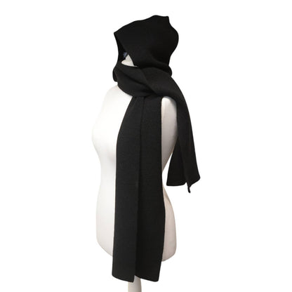 Jess & Lou Black Rib Knit Hooded Scarf KS103 Nak Health and Beauty