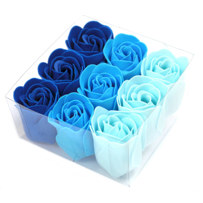 Set of 9 Soap Flowers - Blue Wedding Roses Nak Health and Beauty