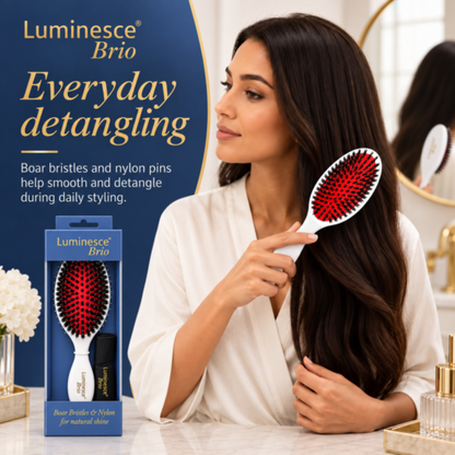 Luminesce Brio Boar Bristles & Nylon Brush White Nak Health and Beauty