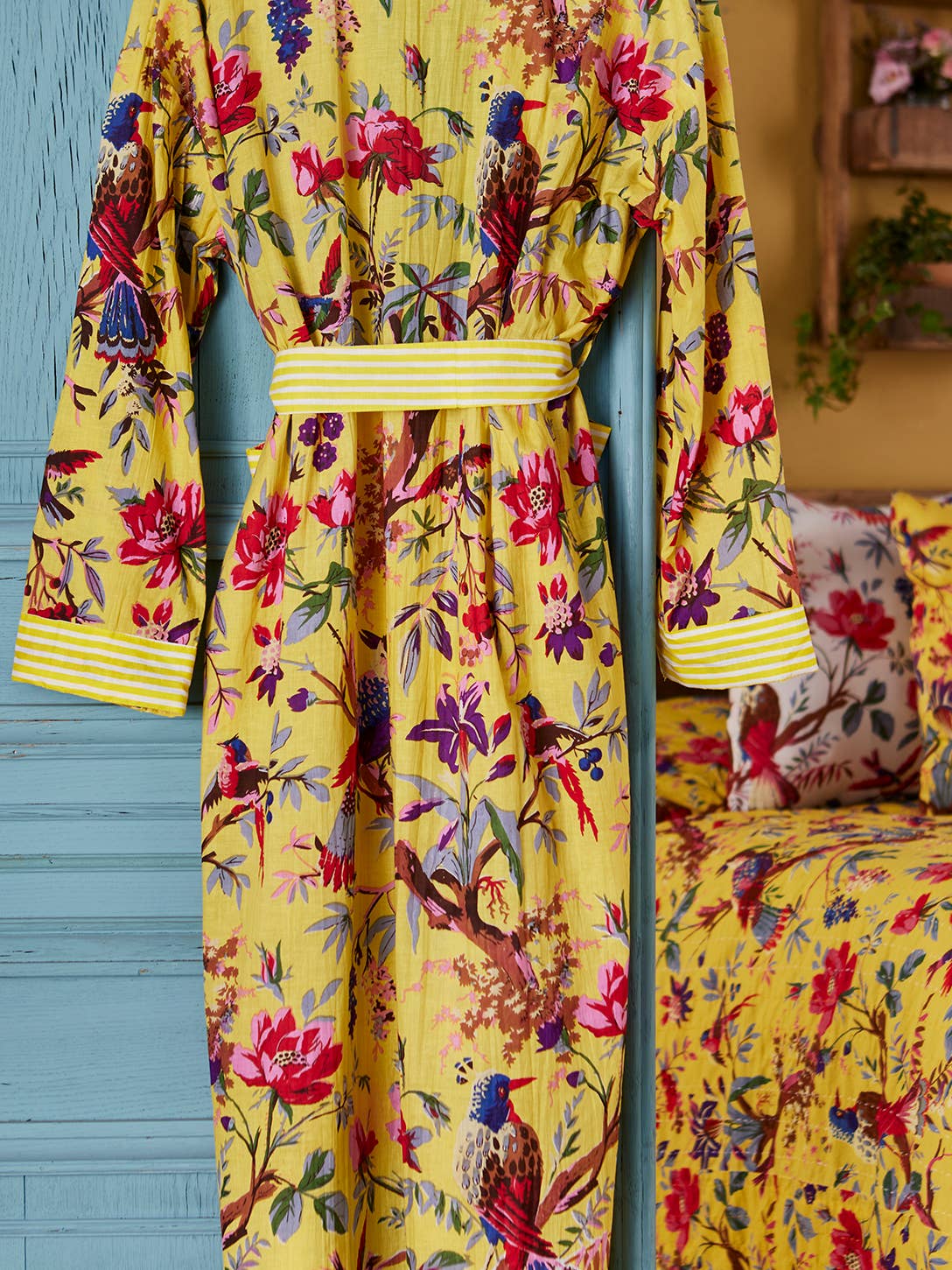 Bird of Paradise Dressing Gown - Yellow Small/Medium Nak Health and Beauty