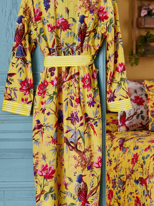 Bird of Paradise Dressing Gown - Yellow Small/Medium Nak Health and Beauty