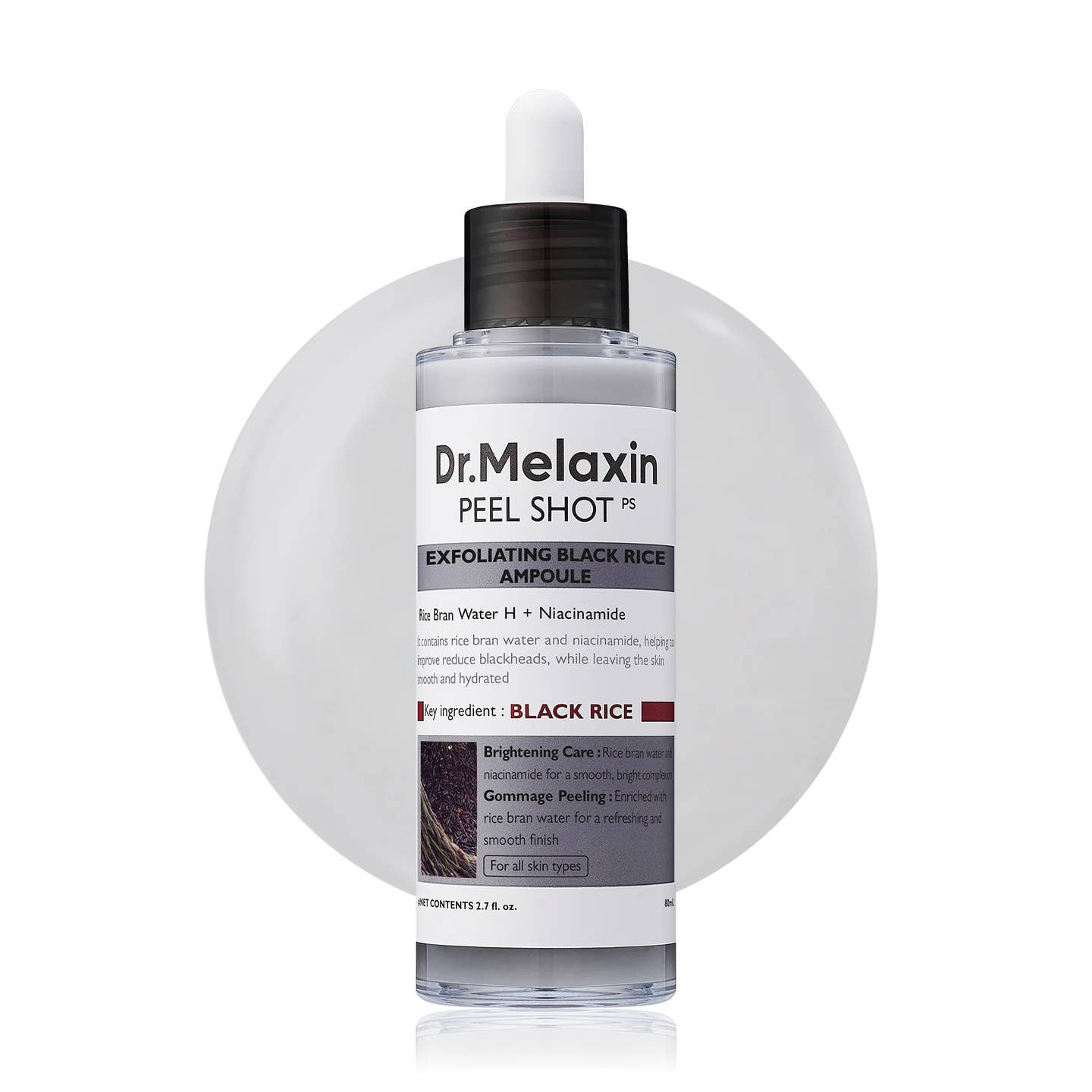 [Dr.Melaxin] Peel Shot Glow Black Rice Ampoule, 80ml Nak Health and Beauty