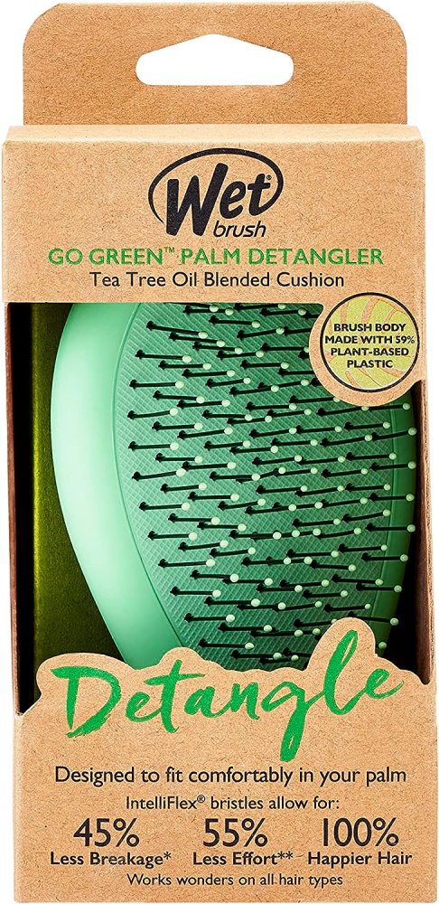 GO GREEN PALM DTNGLR TEA TREE HAIR BRUSH Nak Health and Beauty