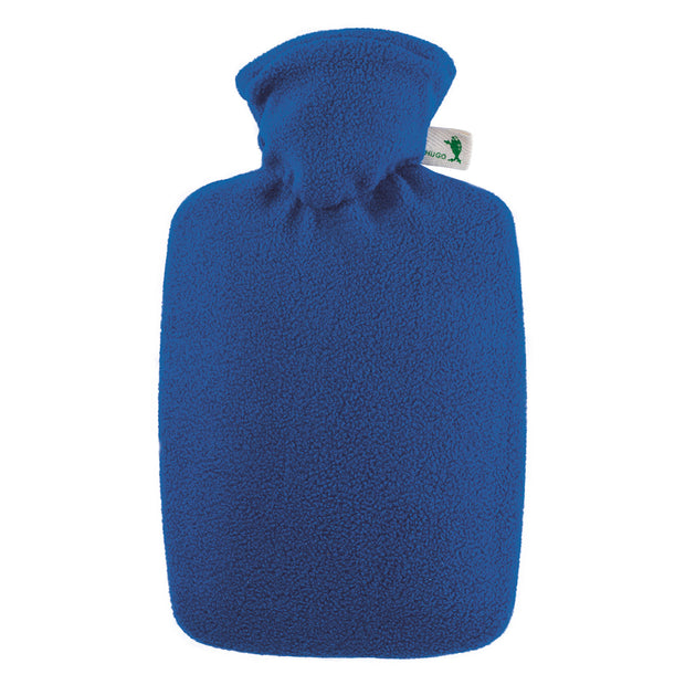 Classic 1.8 litre  hot-water bottle with blue fleece cover
