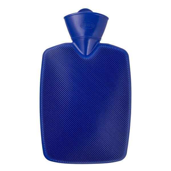 Hot water bottle classic half lamella 1.8 litre "Hugo" blue