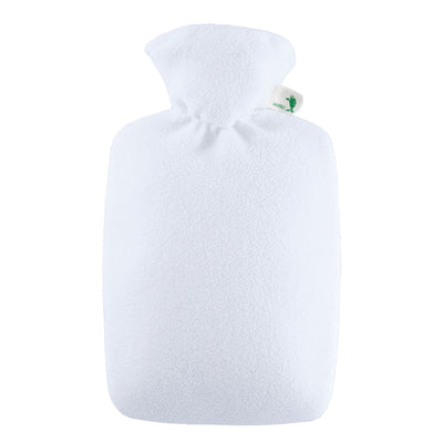 Classic hot-water bottle 1.8 litre with white fleece cover