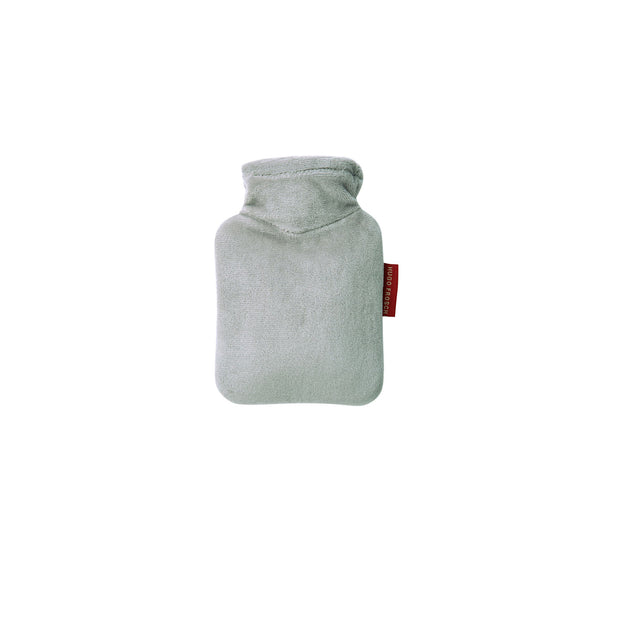 Mini hot water bottle 0.2 litre with gray velor cover