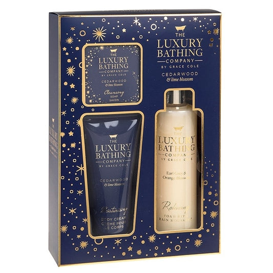 Luxury Bathing Co Sparkle & Shine Gift Pack (Cedarwood & Lime Blossom)