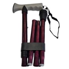 Life Healthcare Red Gel Grip Folding & Adjustable  Walking Stick **BEST-SELLER**